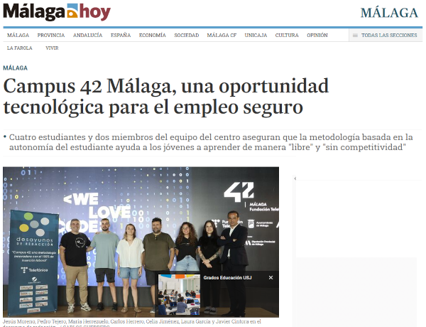 Campus 42 Málaga, una oportunidad tecnológica para el empleo seguro